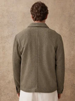 Next Marron - Veste en sergé texturé élégant avec laine Outlet