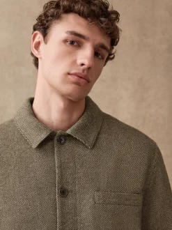 Next Marron - Veste en sergé texturé élégant avec laine Outlet