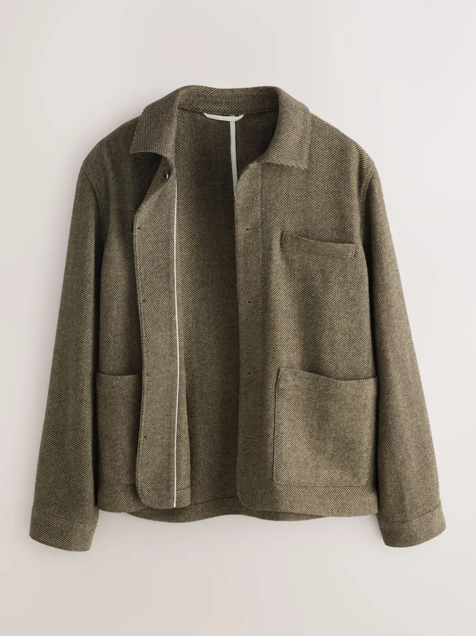 Next Marron - Veste en sergé texturé élégant avec laine Outlet