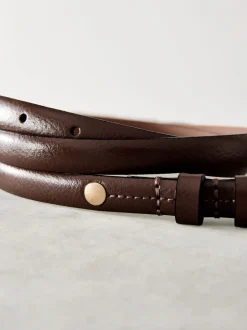 Next Marron café - Ceinture N. Premium Skinny Made In Italie en Cuir Hot