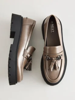 Next Marron café - Mocassins à glands à plateforme épaisse Forever Comfort Best