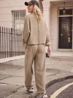 Next Marron café - Pantalons coupe ballon à finition brossée douce Best