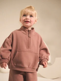 Next - Sweat-shirt à col zippé (3mois-7ans) Marron café Hot