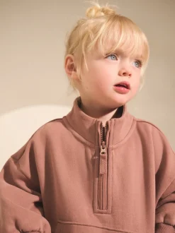 Next - Sweat-shirt à col zippé (3mois-7ans) Marron café Hot