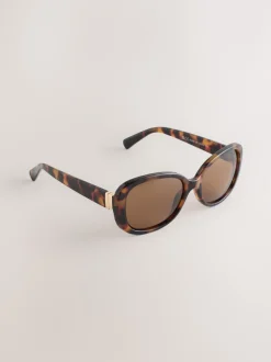 Next Marron écaille de tortue - Lunettes de soleil cache-cœur carrées Outlet
