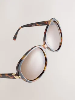 Next Marron écaille de tortue - Lunettes de soleil carrées New