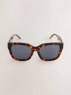 Next Marron écaille de tortue - Lunettes de soleil carrées en acétate Sale