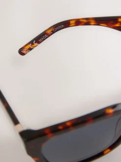 Next Marron écaille de tortue - Lunettes de soleil carrées en acétate Sale
