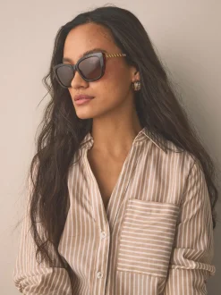 Next Marron écaille de tortue - Lunettes de soleil Chain Arm Outlet