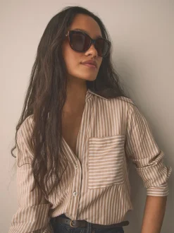 Next Marron écaille de tortue - Lunettes de soleil Chain Arm Outlet