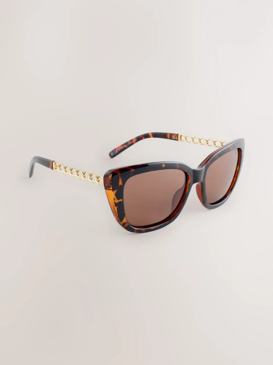 Next Marron écaille de tortue - Lunettes de soleil Chain Arm Outlet