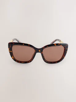 Next Marron écaille de tortue - Lunettes de soleil Chain Arm Outlet
