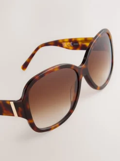 Next Marron écaille de tortue - Lunettes de soleil enveloppantes en acétate Discount