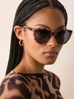 Next Marron écaille de tortue - Lunettes de soleil pour les yeux de chat Sale