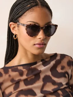 Next Marron écaille de tortue - Lunettes de soleil pour les yeux de chat Sale