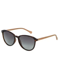 Ted Baker Marron écaille de tortue - Lunettes de soleil classiques pour les yeux ronds Sale