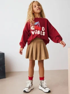 Next Marron chameau - Jupe en velours côtelé (3-16ans) Sale