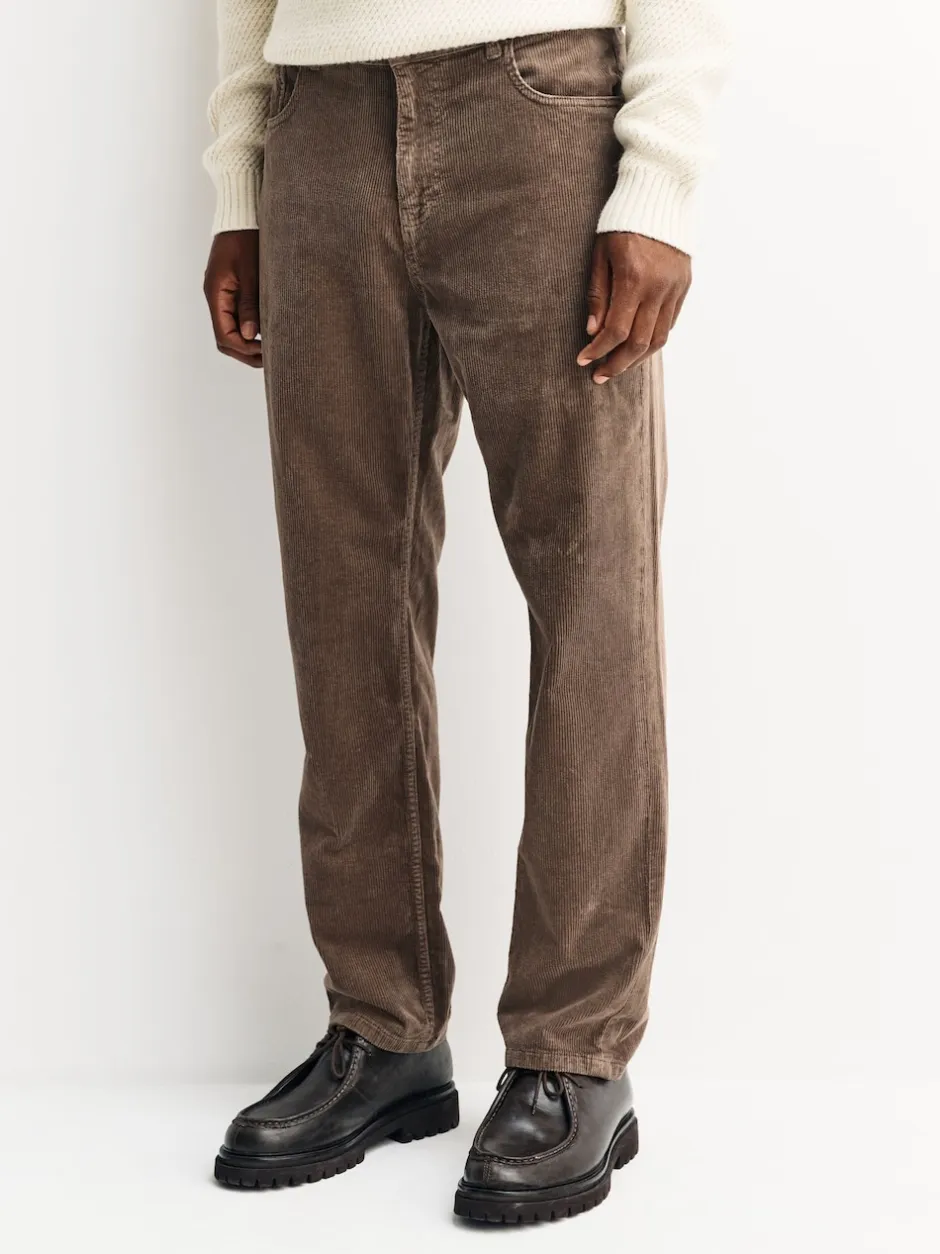 Next Marron champignon - Pantalons extensible à 5 poches en velours côtelé Sale