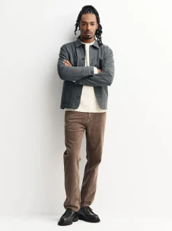 Next Marron champignon - Pantalons extensible à 5 poches en velours côtelé Sale