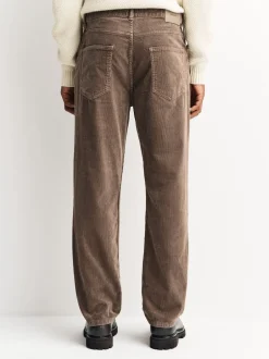Next Marron champignon - Pantalons extensible à 5 poches en velours côtelé Sale
