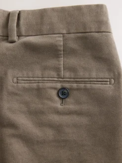 Next Marron champignon - Pantalon chino en tissu italien Emmetex Moleskin en tissu italien coupe classique Discount