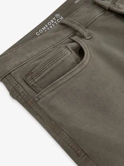 Next - Slim Fit (Slim Fit) - Jeans stretch de confort Marron champignon Discount