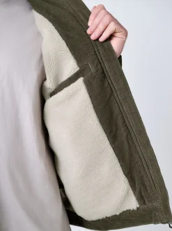 Next Marron champignon - Veste doublée en velours côtelé et en peau de mouton Online