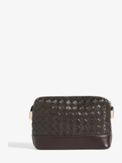 Friends Like These Marron choco - Sac à bandoulière tissé à poignée nouée Sale