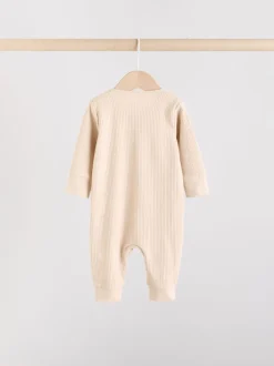 Next Marron chocolat - 3 Pack Baby Sleepsuits (0mths-3yrs) New