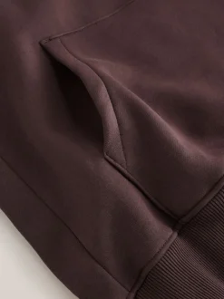 Next - Ajustement régulier - Sweat-shirt à capuche en jersey riche en coton épais Marron chocolat Hot