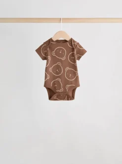 Next Marron chocolat - Bébé Manches courtes Bodysuits 5 Pack Sale