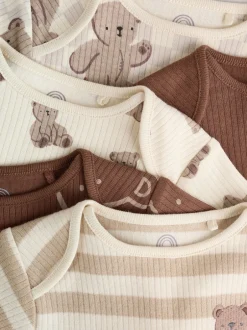 Next Marron chocolat - Bébé Manches courtes Bodysuits 5 Pack Sale