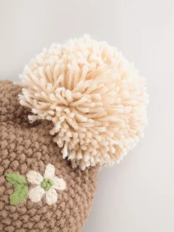 Next Marron chocolat - Bonnet brodé (1-13ans)