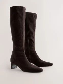 Next Marron chocolat - Bottes chaussettes Forever Comfort® à bout ciselé Outlet