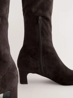 Next Marron chocolat - Bottes chaussettes Forever Comfort® à bout ciselé Outlet