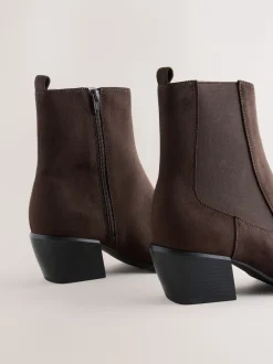 Next Marron chocolat - Bottes de cow-boy western Chelsea Style Clearance