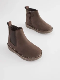Next Marron chocolat - Bottines Chelsea en cuir doublées Best