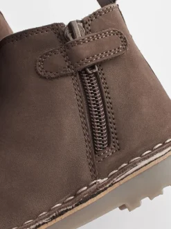 Next Marron chocolat - Bottines Chelsea en cuir doublées Best