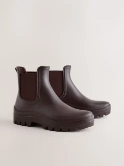 Next Marron chocolat - Bottines Chelsea doublées de fausse fourrure Discount