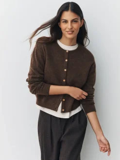 Next - Cardiganen maille col rond Marron chocolat Outlet