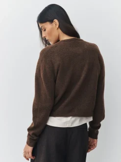 Next - Cardiganen maille col rond Marron chocolat Outlet