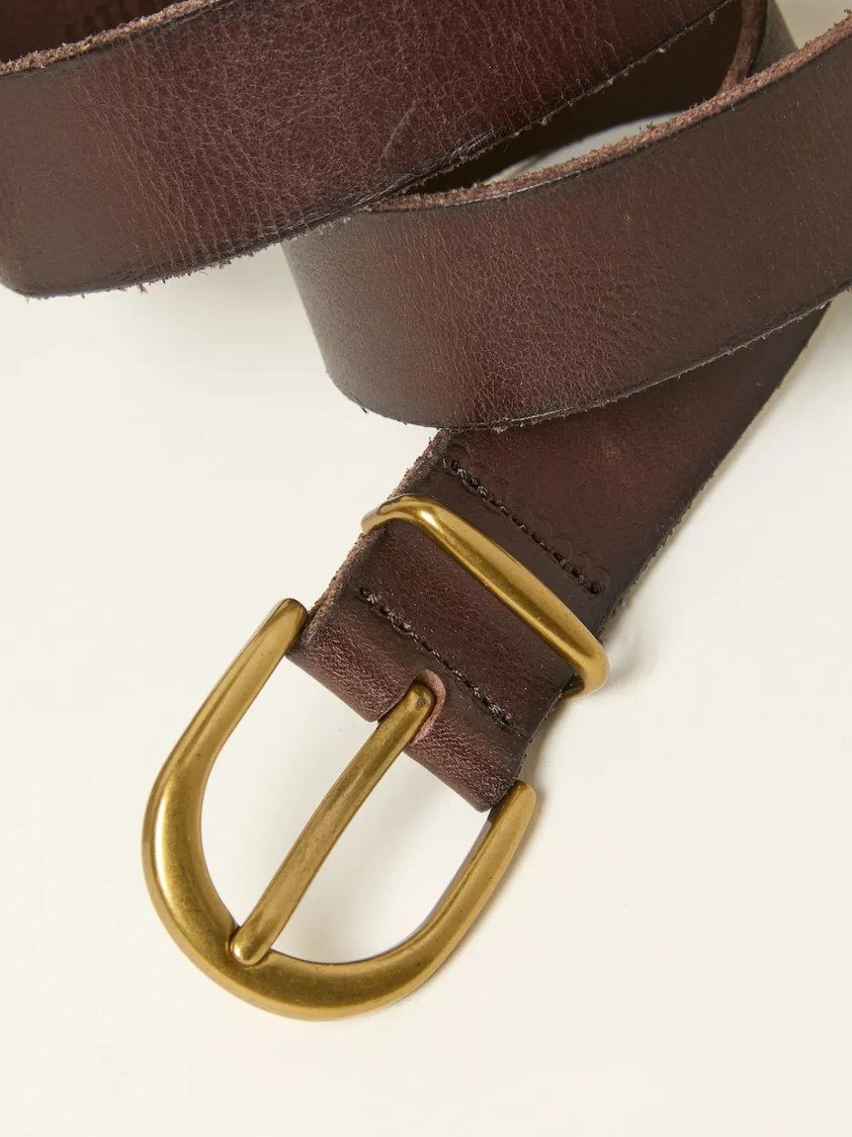 Fat Face Marron chocolat - Ceinture FatFace en cuir uni New