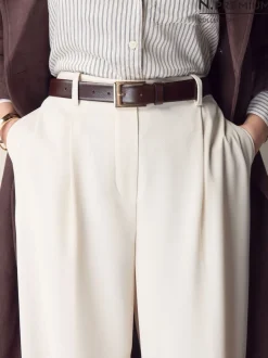 Next Marron chocolat - Ceinture N. Premium Made In Italie en Cuir New