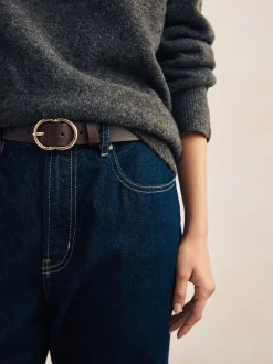 Next - Ceinture régulière en PU Marron chocolat Outlet