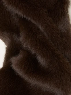 Fat Face Marron chocolat - Écharpe FatFace en fausse fourrure New