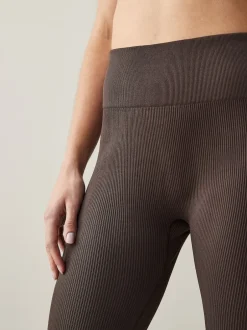Next - Côtelé sans couture Taille haute Leggings Marron chocolat Hot