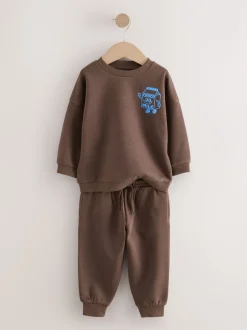 Next Marron chocolat - Ensemble sweat et Joggings imprimé à Col rond (3mois-7ans) Best