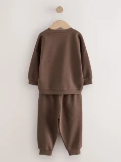 Next Marron chocolat - Ensemble sweat et Joggings imprimé à Col rond (3mois-7ans) Best