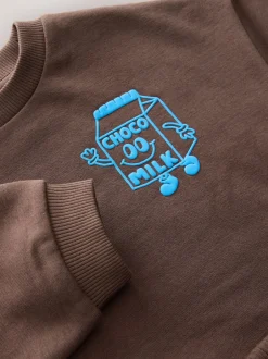 Next Marron chocolat - Ensemble sweat et Joggings imprimé à Col rond (3mois-7ans) Best