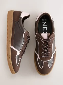 Next - Formateurs lacets Marron chocolat Sale